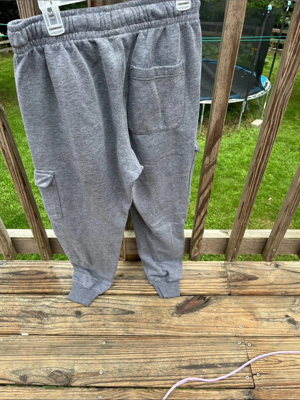 Men's Gray Cargo Joggers with Drawstring Waist